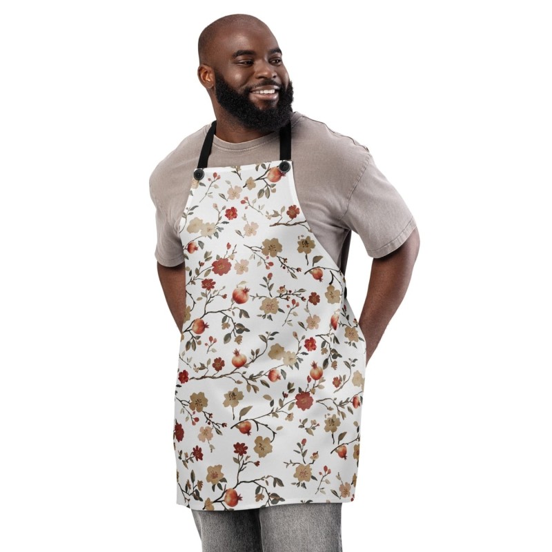 Designer Apron with Pomegranate Pattern