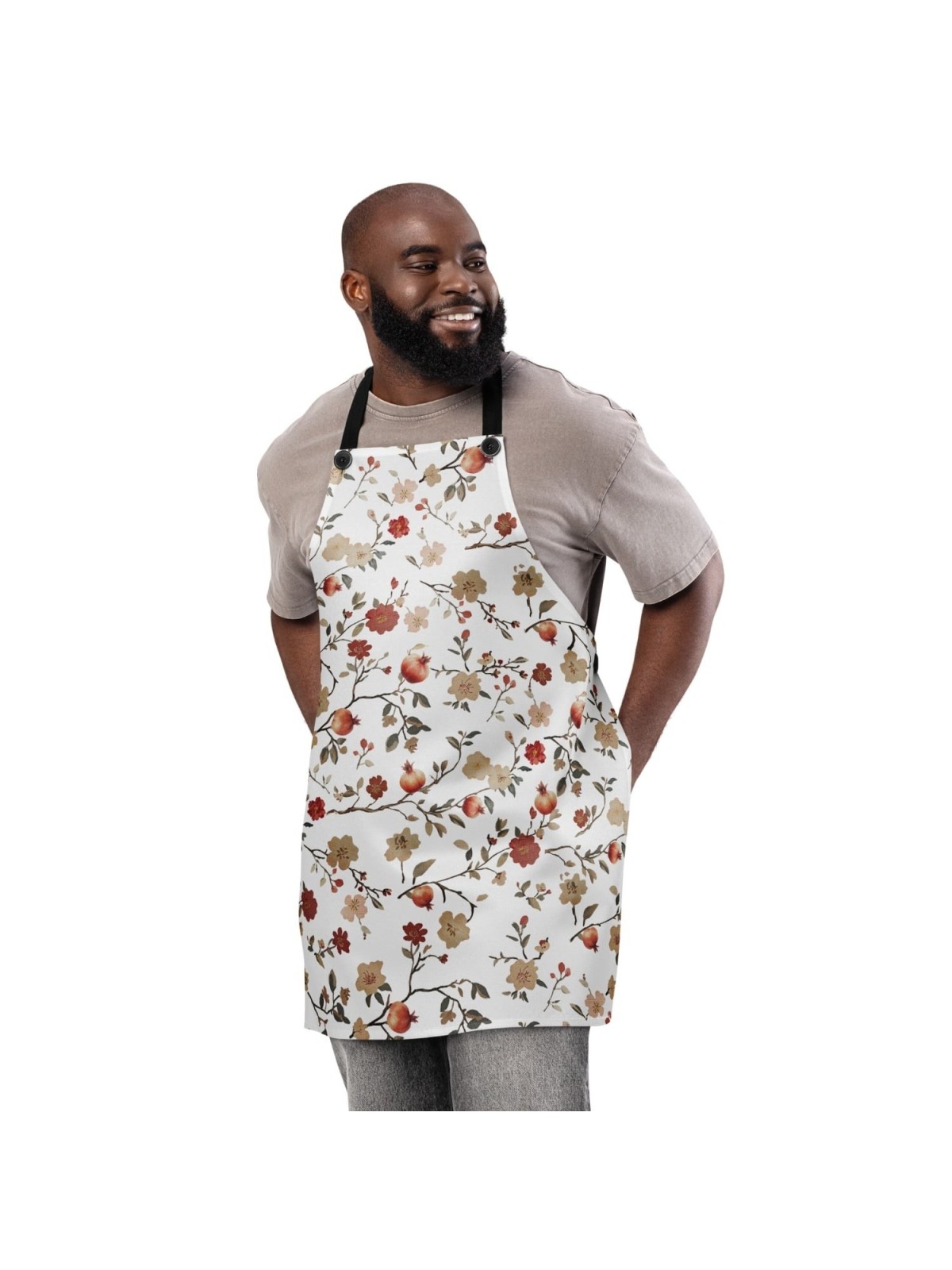 Designer Apron with Pomegranate Pattern
