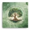 Blooming Tree of Life Print on Canvas - Green