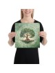 Blooming Tree of Life Print on Canvas - Green
