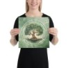 Blooming Tree of Life Print on Canvas - Green