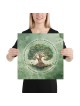 Blooming Tree of Life Print on Canvas - Green