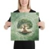 Blooming Tree of Life Print on Canvas - Green