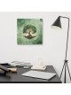 Blooming Tree of Life Print on Canvas - Green