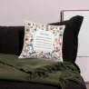 Floral Home Blessing in Hebrew Pillow