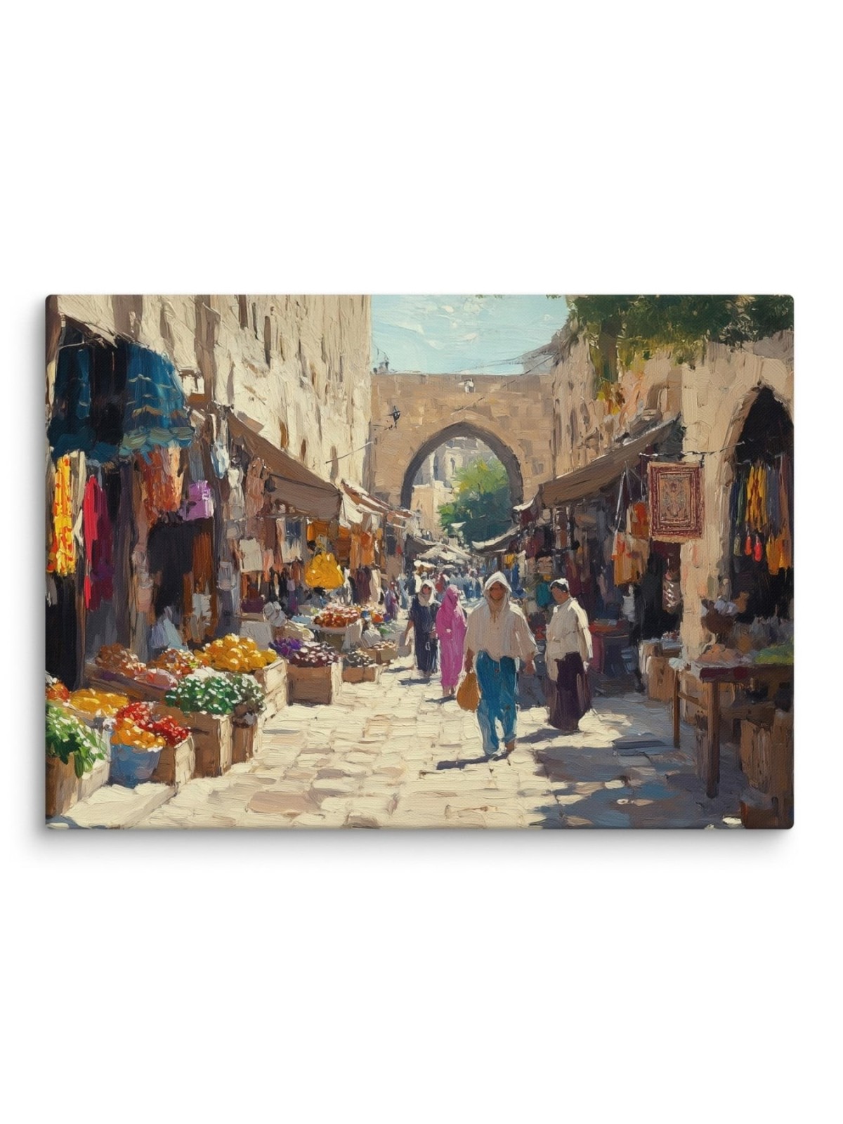 Old Jerusalem Market Print on Canvas