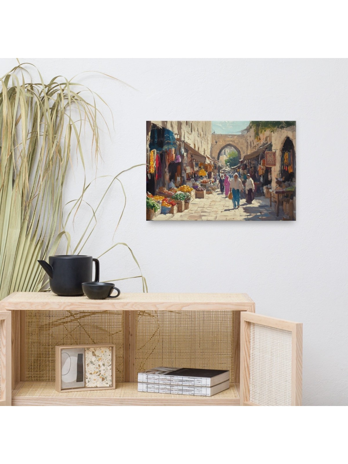Old Jerusalem Market Print on Canvas