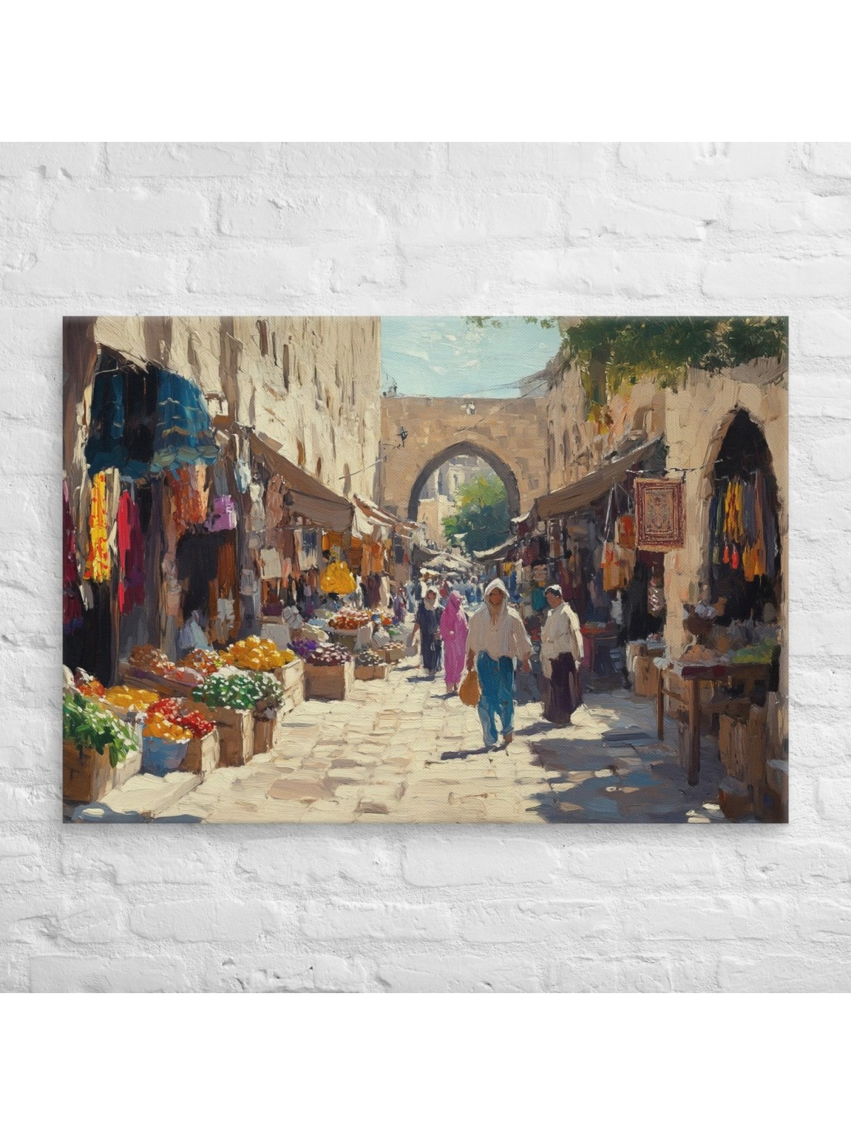 Old Jerusalem Market Print on Canvas