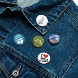 Set of 5 Israel Button Pins