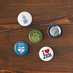 Set of 5 Israel Button Pins