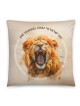 Am Yisrael Chai & Lion of Judah Beige Throw Pillow