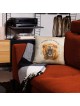 Am Yisrael Chai et Lion de Juda Beige Coussin