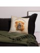 Am Yisrael Chai & Lion of Judah Beige Throw Pillow