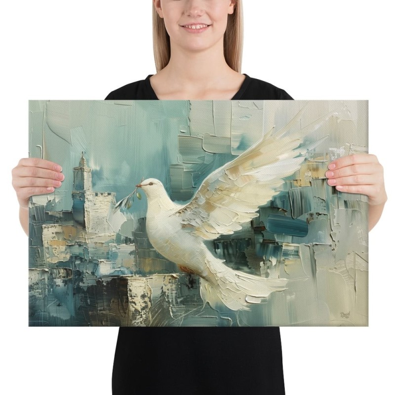 Impression sur toile de colombe de Jérusalem