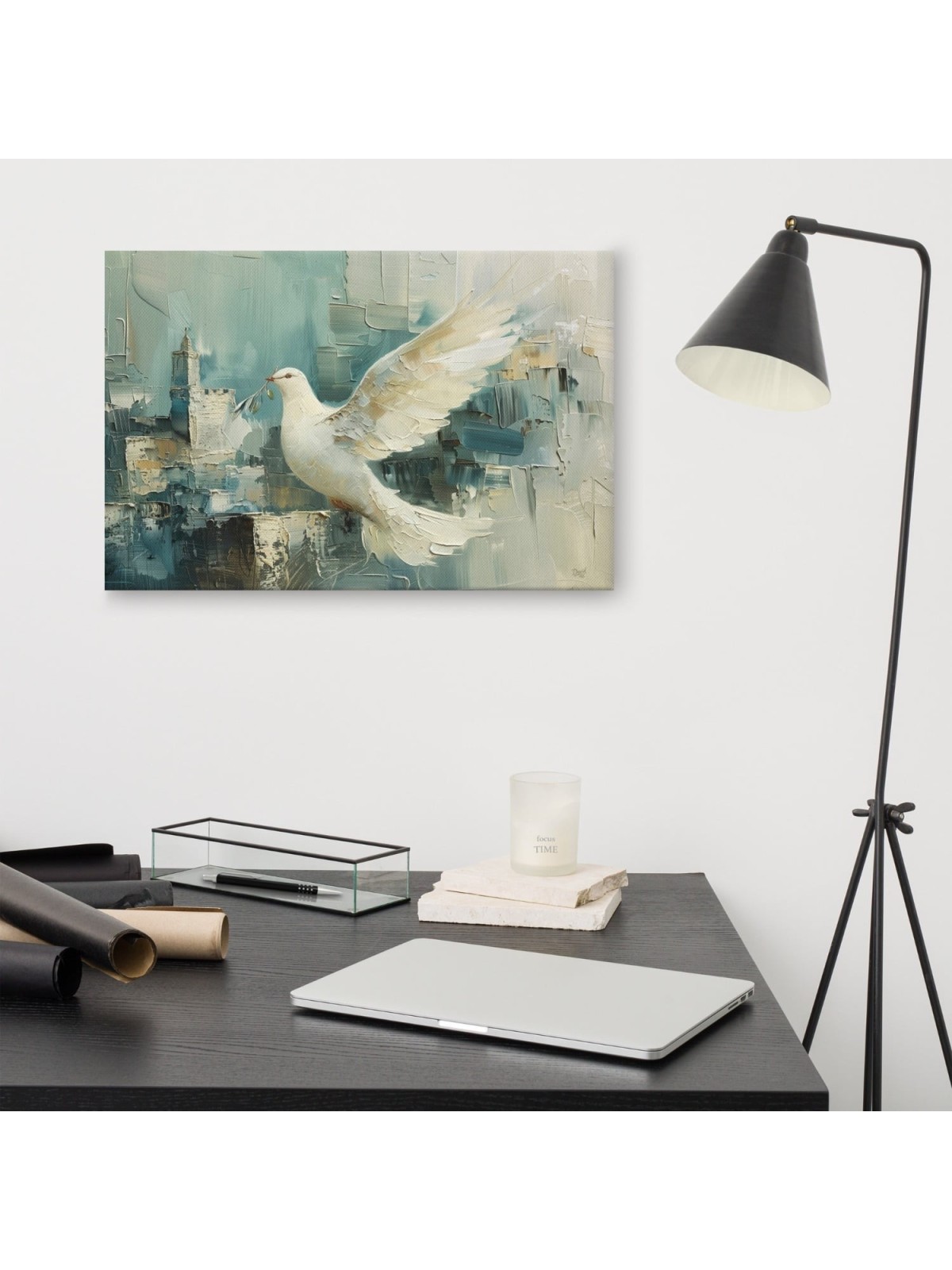 Impression sur toile de colombe de Jérusalem