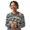 Happy Hanukkah Ugly Sweater - Funny 8-Day Festival Party Design - Blue