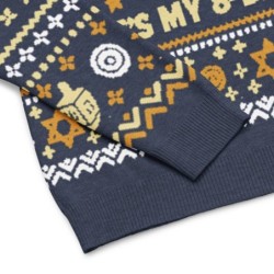 Happy Hanukkah Ugly Sweater - Funny 8-Day Festival Party Design - Blue