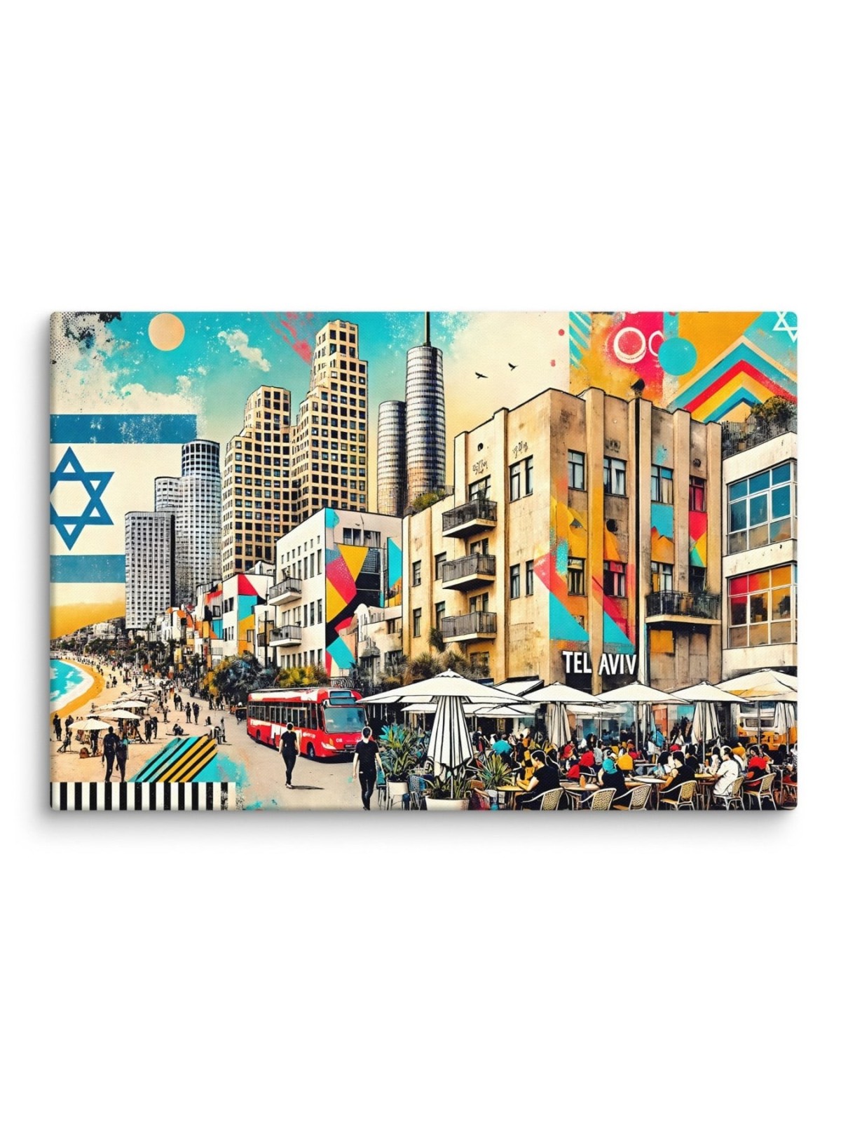 Off the Beach of Tel Aviv Pop Art Canvas Wall Art