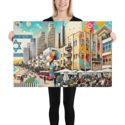 Off the Beach of Tel Aviv Pop Art Canvas Wall Art