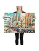 Au large de la plage de Tel Aviv Pop Art Canvas Wall Art