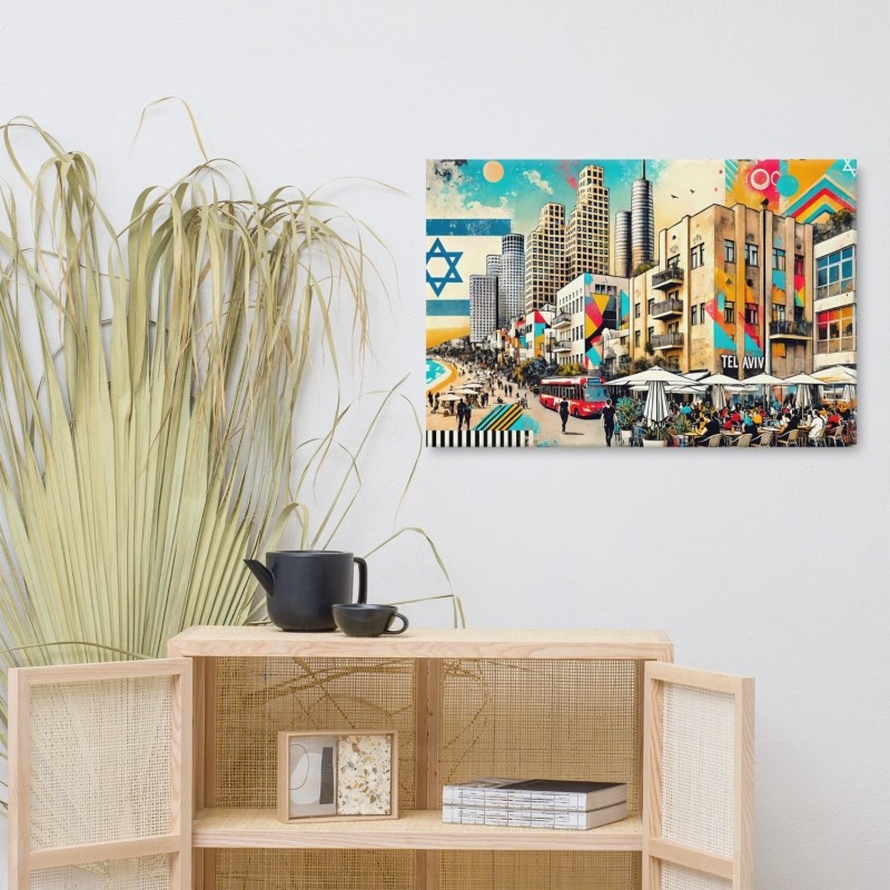 Off the Beach of Tel Aviv Pop Art Canvas Wall Art