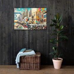 Off the Beach of Tel Aviv Pop Art Canvas Wall Art