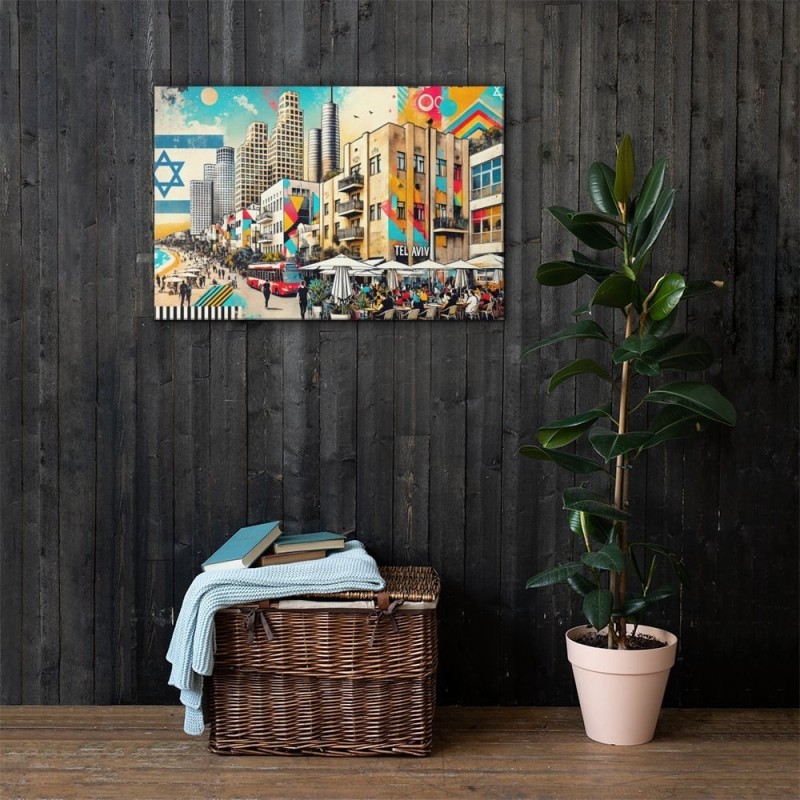 Au large de la plage de Tel Aviv Pop Art Canvas Wall Art