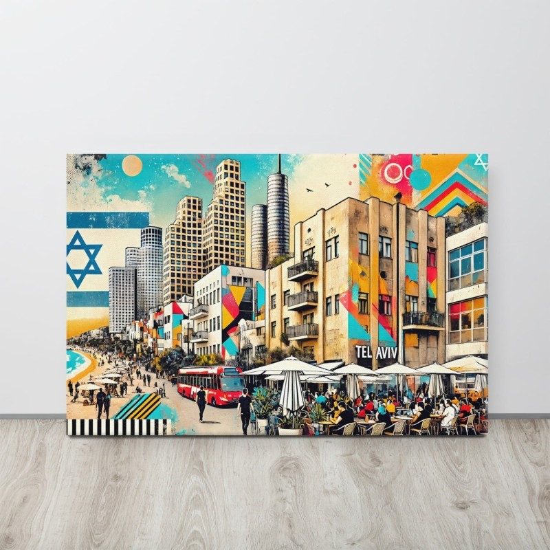 Off the Beach of Tel Aviv Pop Art Canvas Wall Art