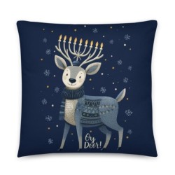 Oy Deer Hanukkah Pillow