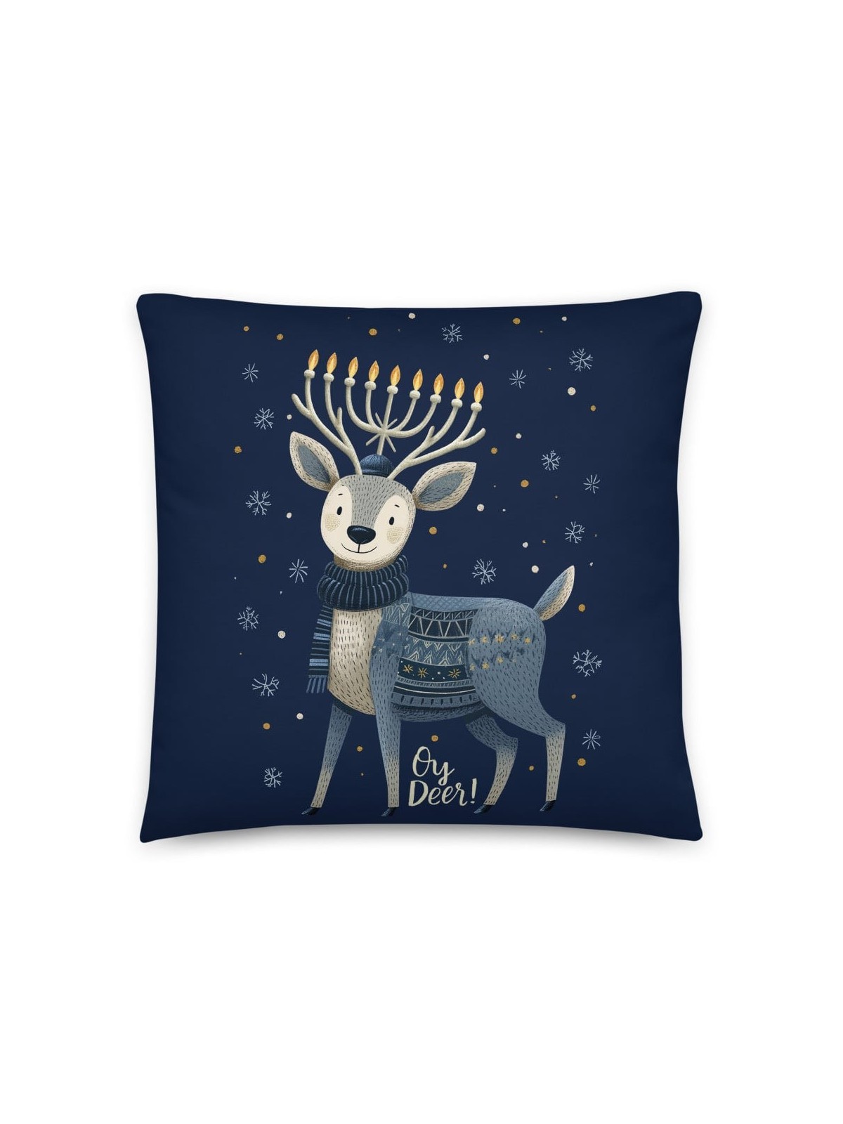 Oy Deer Hanukkah Pillow