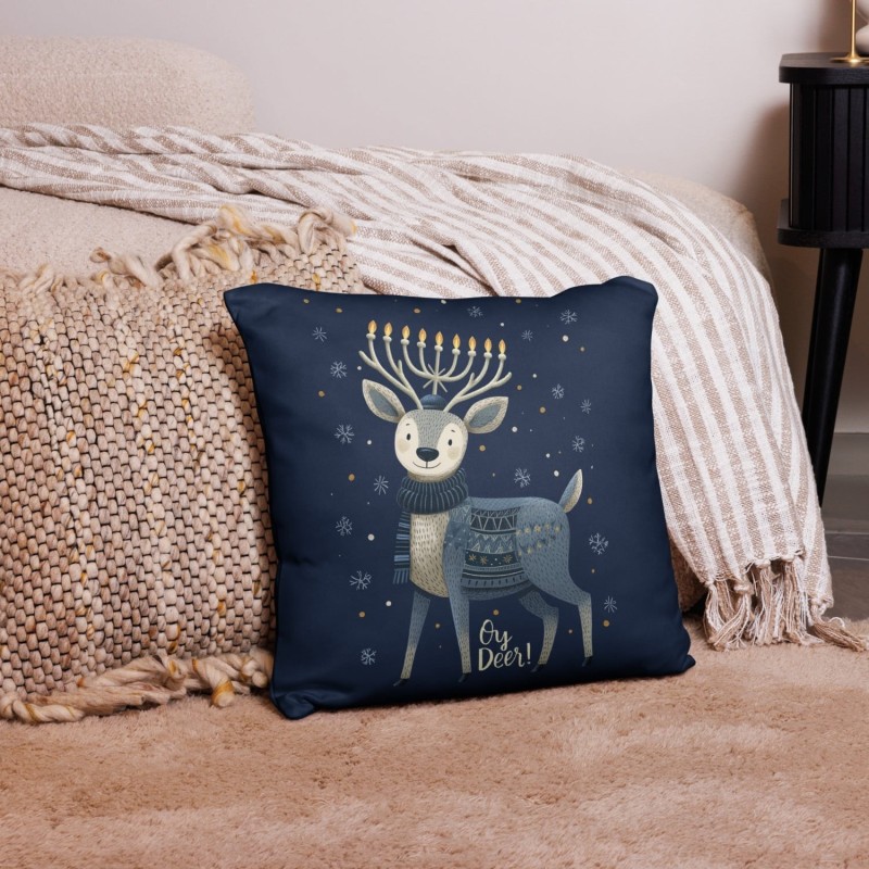 Oy Deer Hanukkah Pillow