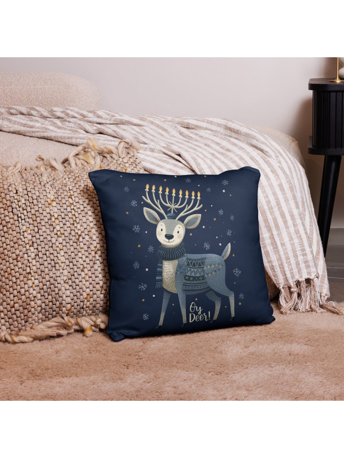 Oy Deer Hanukkah Pillow