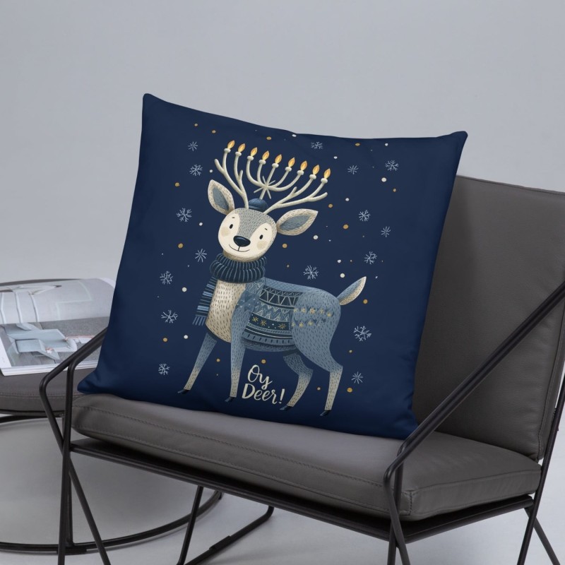 Oy Deer Hanukkah Pillow