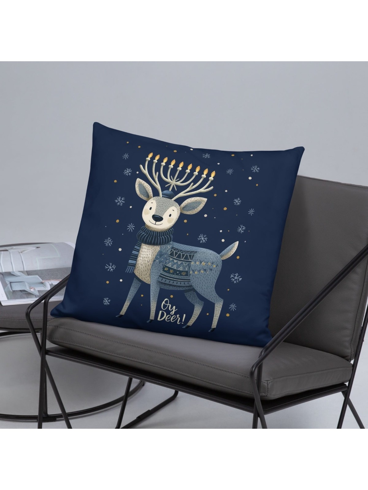 Oy Deer Hanukkah Pillow
