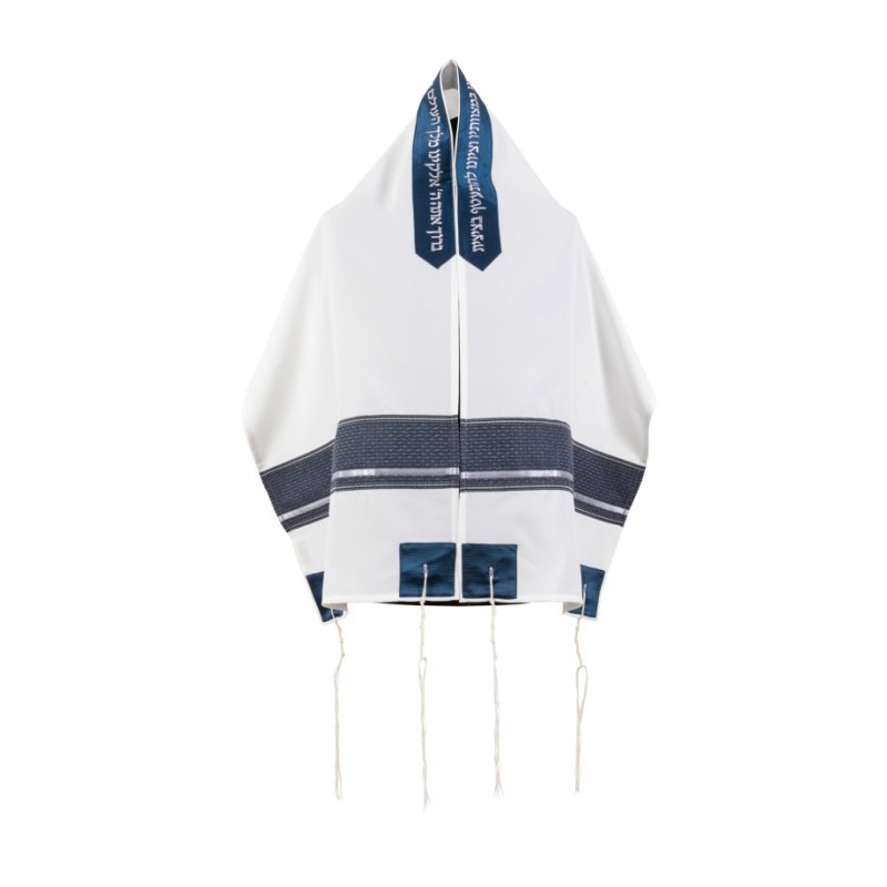 Tallit Set by Ronit Gur with Gray Stripe of David | Modern Tallits