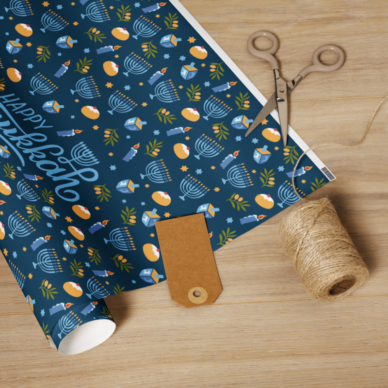 Papier Cadeau Joyeux Hanoukka