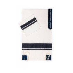 Tallit Set by Ronit Gur with Gray Stripe of David | Modern Tallits