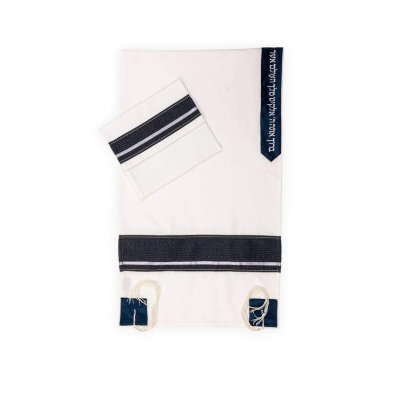 Tallit Set by Ronit Gur with Gray Stripe of David | Modern Tallits