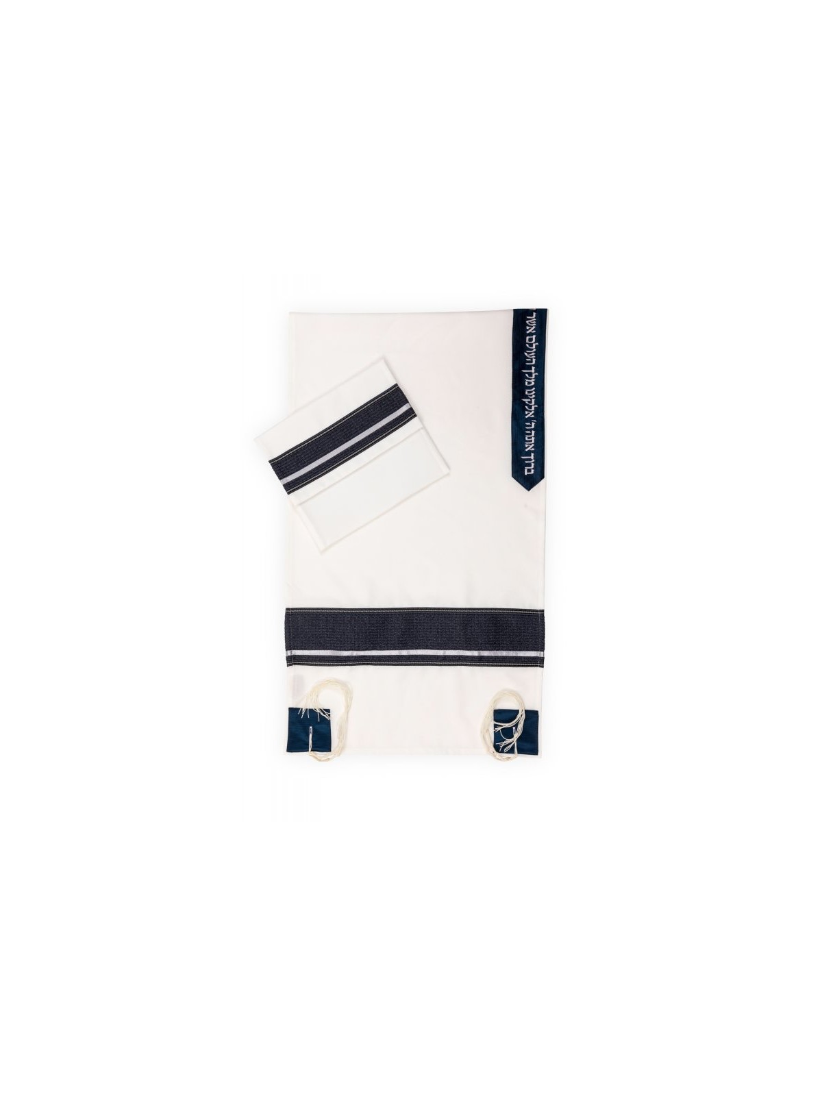 Tallit Set by Ronit Gur with Gray Stripe of David | Modern Tallits