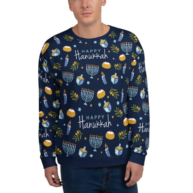 Happy Hanukkah Pattern Sweatshirt