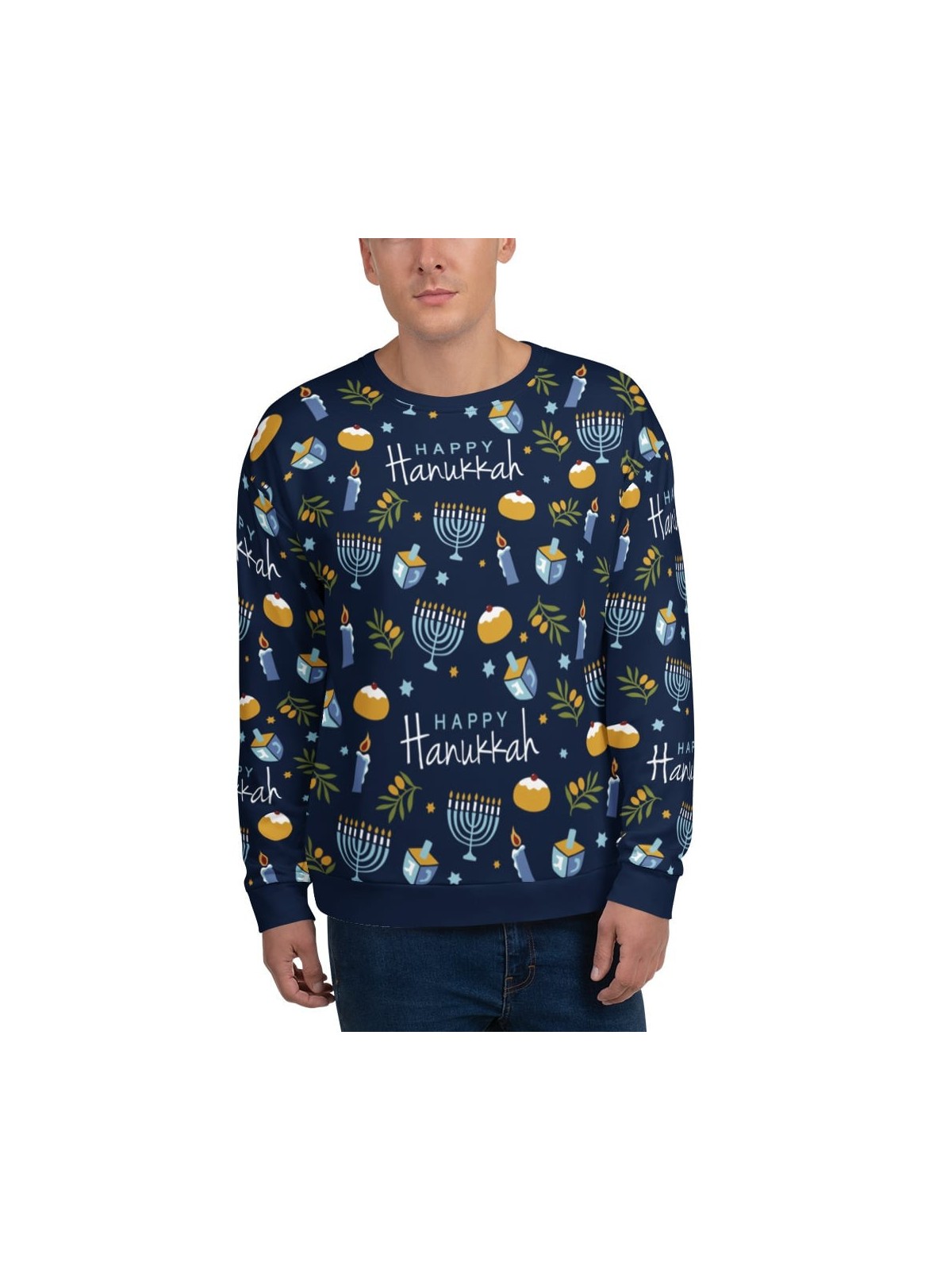 Happy Hanukkah Pattern Sweatshirt