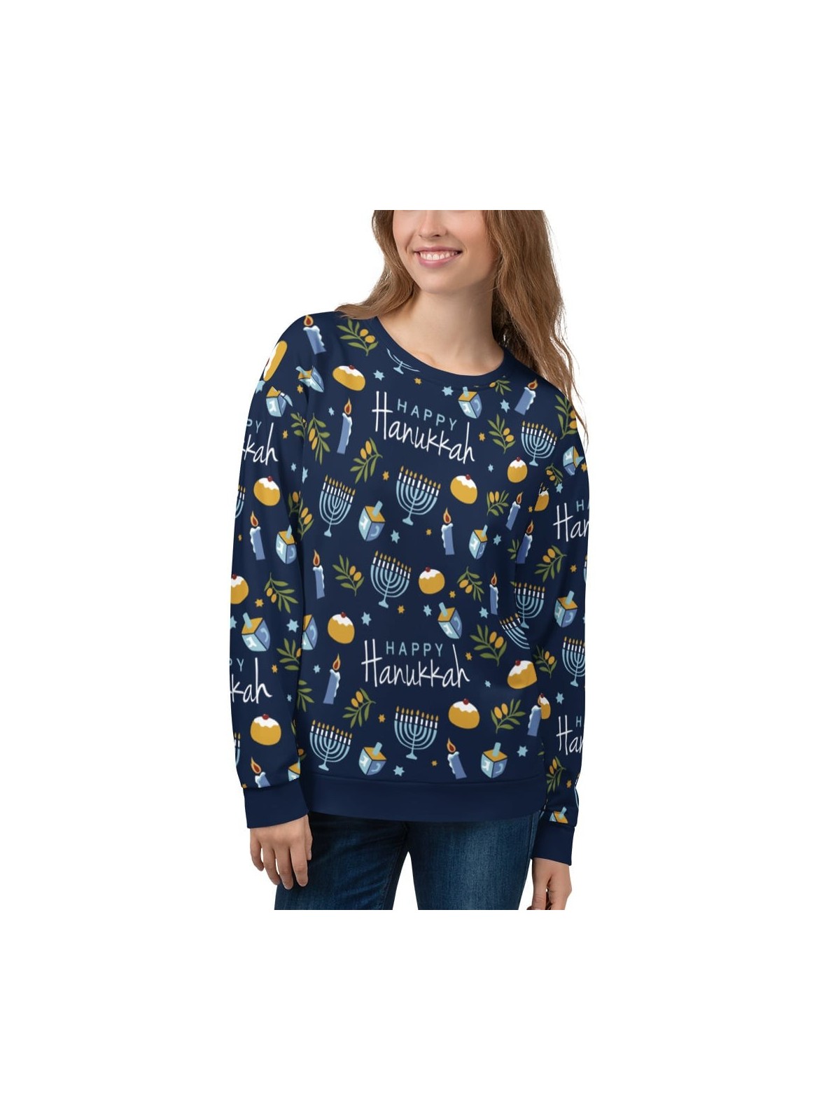 Sweat-shirt à motif Happy Hanukkah