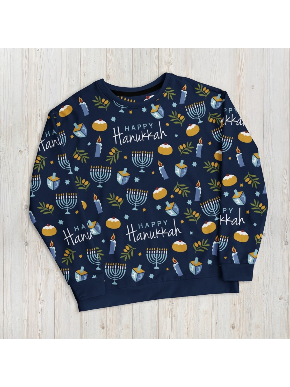Sweat-shirt à motif Happy Hanukkah