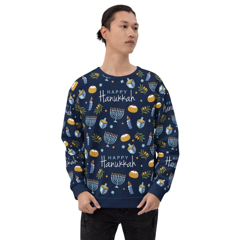 Sweat-shirt à motif Happy Hanukkah