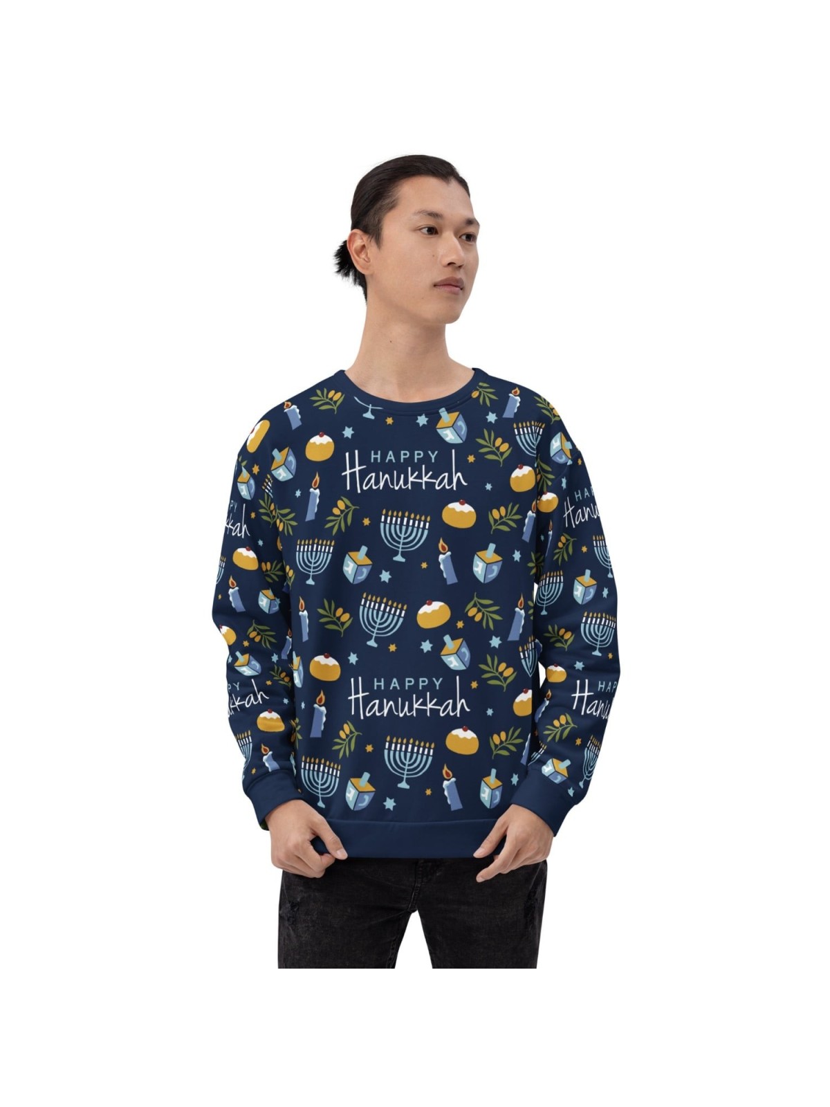 Sweat-shirt à motif Happy Hanukkah