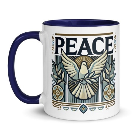 Tasse de paix de créateur avec couleur à l'intérieur