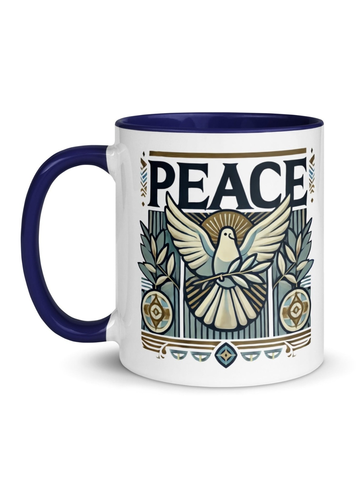 Tasse de paix de créateur avec couleur à l'intérieur