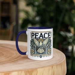 Designer Peace Mug with Color Inside