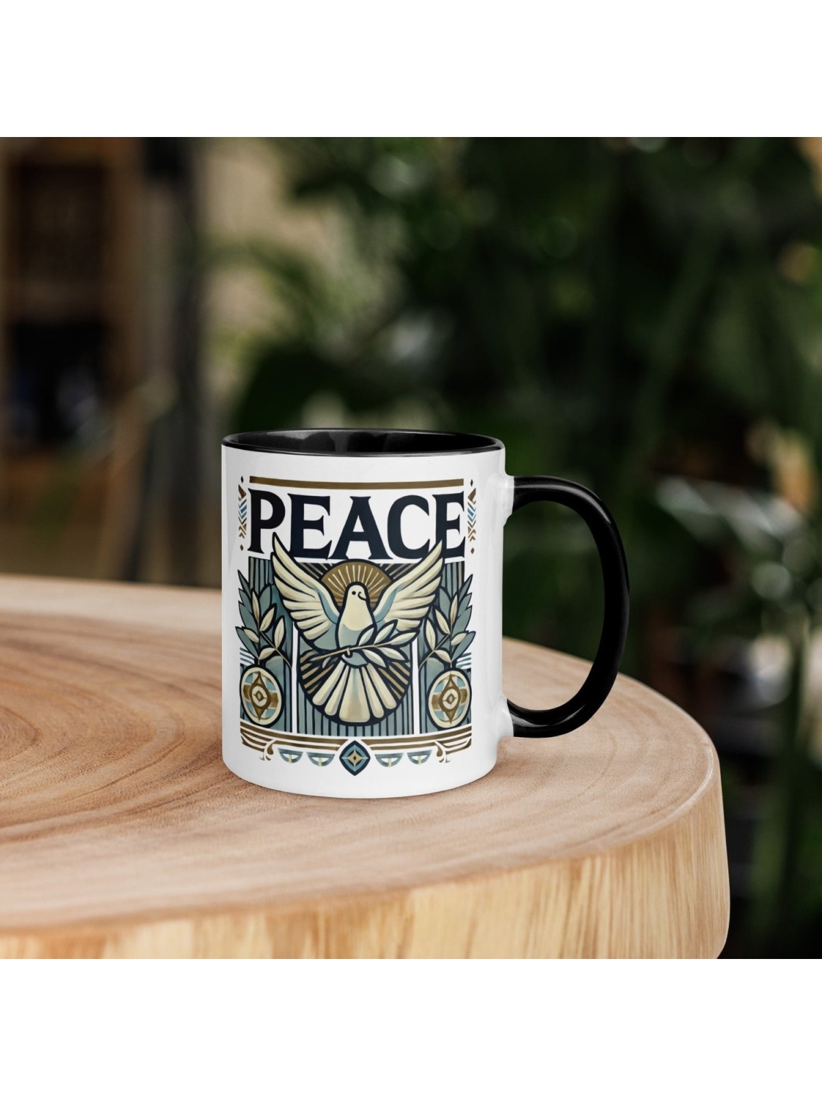 Designer Peace Mug with Color Inside