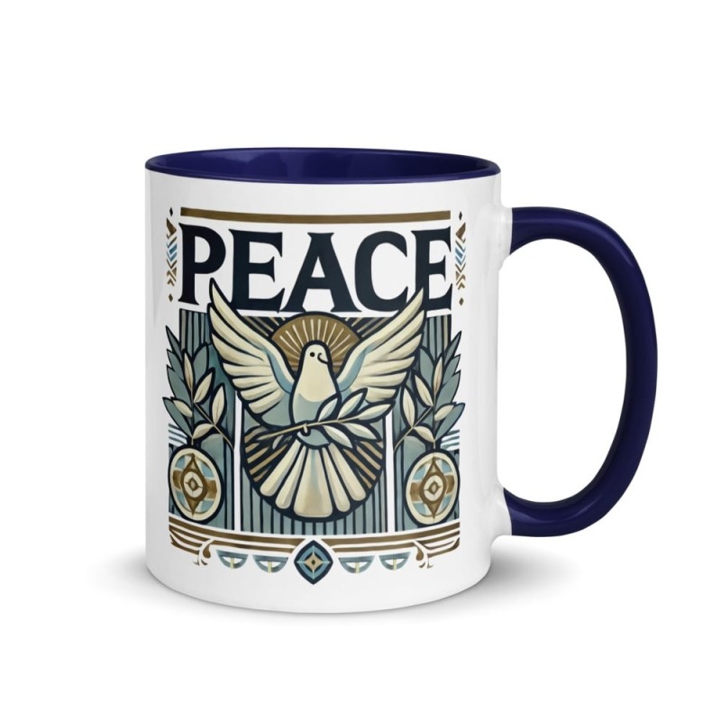 Tasse de paix de créateur avec couleur à l'intérieur